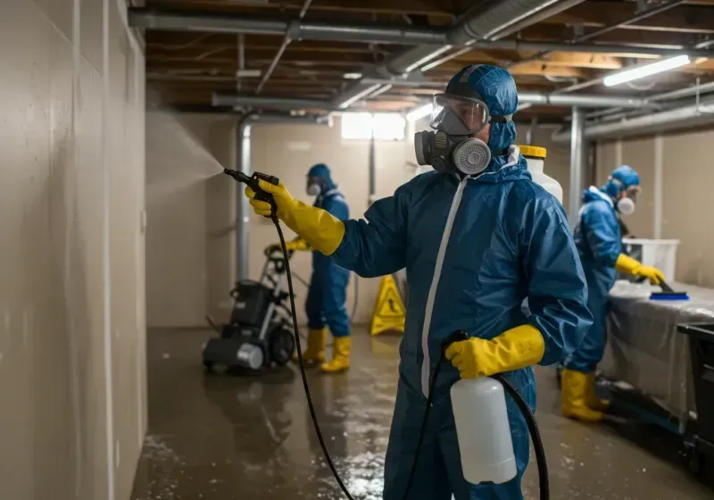 Basement Sanitization and Antimicrobial Treatment process in Moundsville, WV