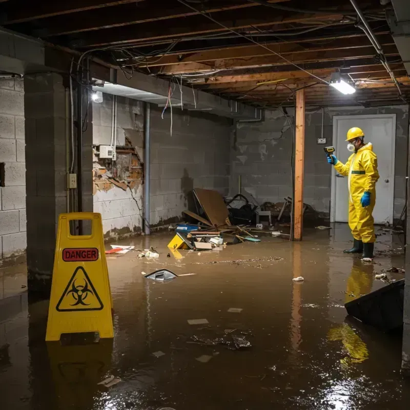 Flooded Basement Electrical Hazard in Moundsville, WV Property